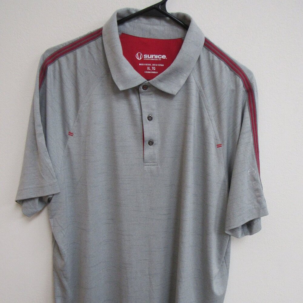 Sunice Gray Short-Sleeve Golf Polo Shirt XL